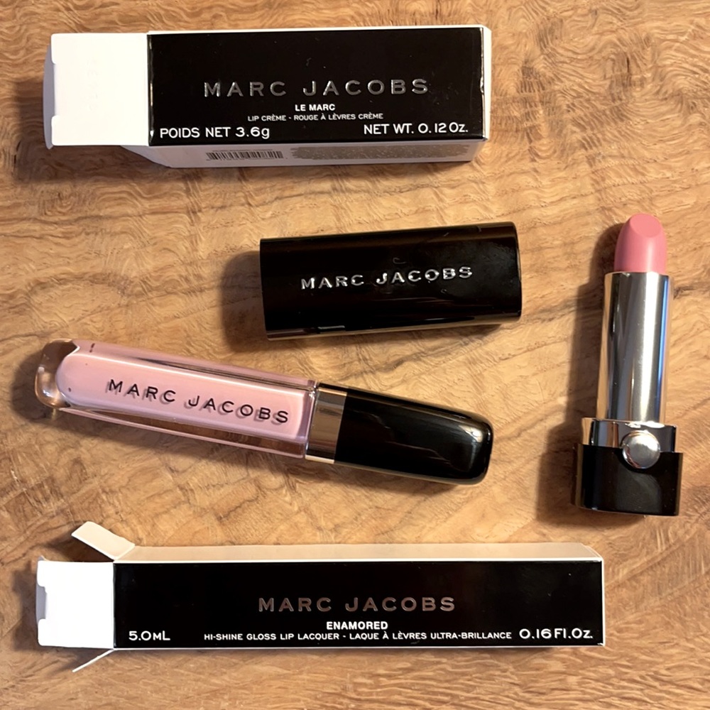 Set of Marc Jacobs lip creme and hi-shine lacquer
